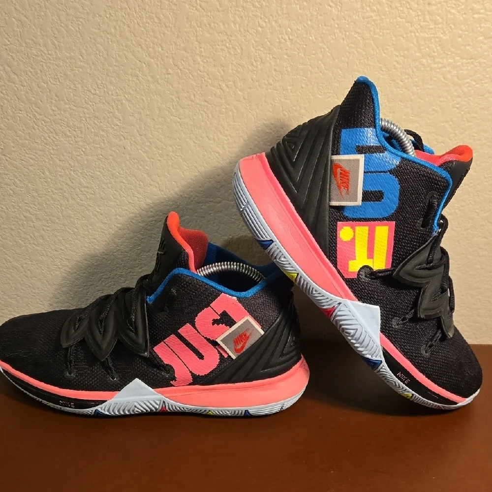 Nike Kyrie 5 Just Do It‎ Black and Pink Athletic Shoes